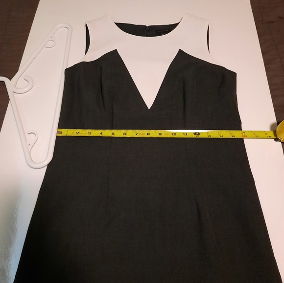 Ann Taylor Size 6 Gray and White  Midi Dress - Picture 8 of 11
